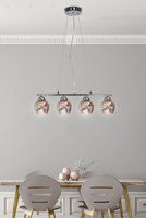 Suspension lamp adjustable chrome 3D glass shade Sirius Candellux 34-59628