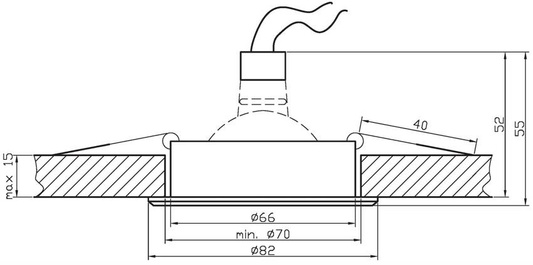 Candellux Deckenleuchte rund mit Scharnier, satiniertes Nickel