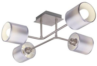 Deckenleuchte aus satiniertem Nickel mit gewebtem Lampenschirm 4x40W Sax Candellux 34-70685