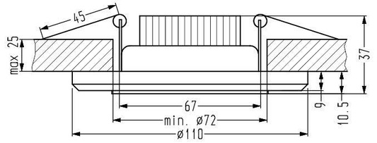 Plafonnier Oeillet Candellux Ssp-23 Ch/Tr+Bl 8W Led 230V Anneau Led Bleu