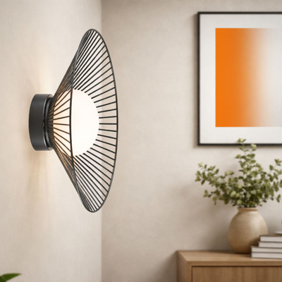 Lampa sufitowa Sonte 40 czarna druciana z białym kloszem do salonu GX53