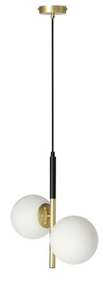 Hängelampe schwarz matt/gold 2xE14 Duo 32-01269