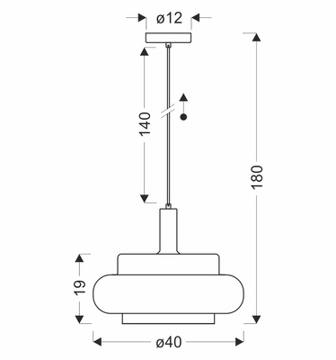 BRIZI lampa wisząca czarny 1x40W E27 klosz bezbarwny+mrożony
