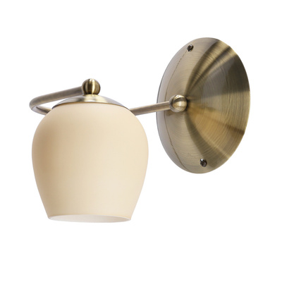 Serano lampa kinkiet patynowy 1x60W E27 klosz kremowy