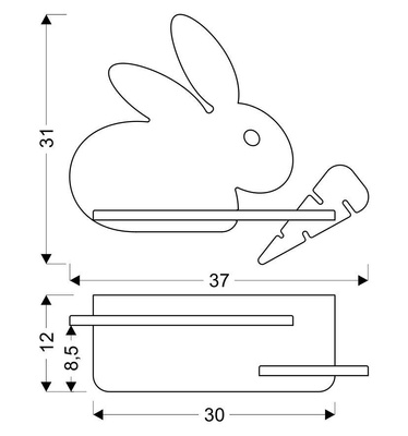 Wandleuchte Regal 5W LED 4000K IQ Kids Rabbit grau+weiß 21-84743