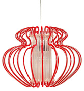 Lampe suspendue rouge 45x33cm Imperia 31-36608