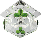 Plafoniera Candellux G4 cub decorativ din cristal fix verde 20W