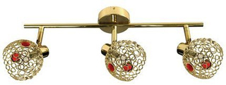 Ceiling lamp 3xG9 brass+red Aron 93-12203