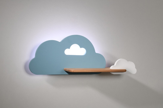 Applique LED 5W pour enfant nuage bleu et blanc avec étagère Cloud 21-33567