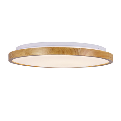 Plafonnier LED blanc + bois 24W 4000K Lampe Gandava Candellux 14-75253