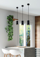 Lampa wisząca tuba Tubo czarna metalowa pojedyncza GU10 regulowana wysokość