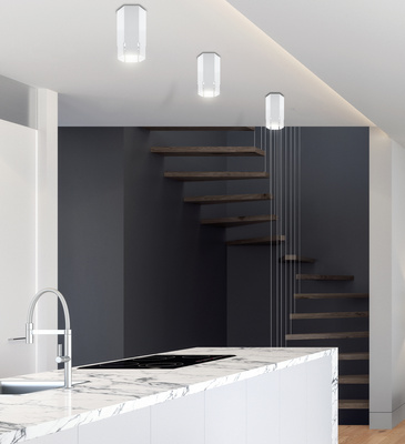 Lampa sufitowa tuba biała krótka natynkowa GU10 metalowa