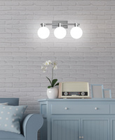 Wall lamp chrome/white wall lamp 3 Maldus 23-01450