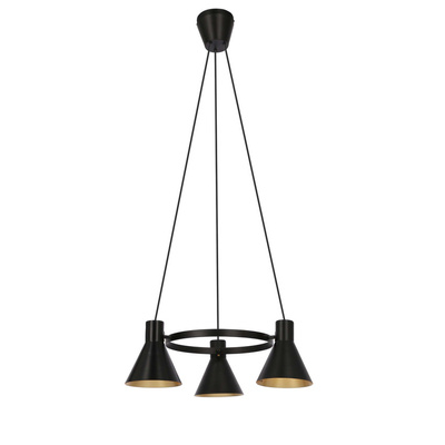 Hanging lamp black and gold matte ceiling 3x40W More Candellux 33-71156
