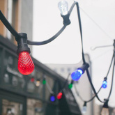 Outdoor string light 5m spacing 1m 5x10W black cable Candellux 2570159