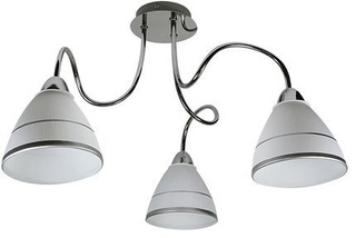 Chrom-Deckenleuchte mit Glasschirm 3x40W E14 Elf Candellux 33-72580