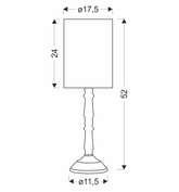 CARDINALE lampa stołowa h-52 cm ciemny szary 1x40 E27 abażur jasny lniany