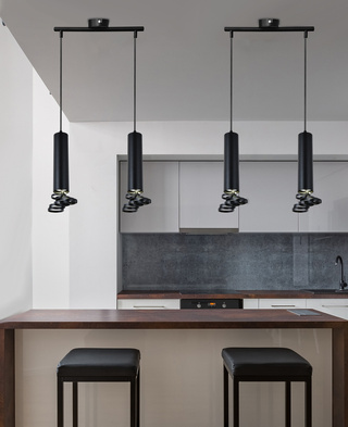 Double hanging lamp black 2x50W GU10 Tuba Candellux 32-78650