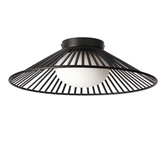 Lampă de tavan Sonte 40 neagră din sârmă cu abajur alb pentru living GX53