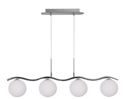 Lampa suspendata crom / bila alba 4 Ramon 34-01412