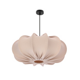 Lampa wisząca CAFEE' skandynawska z abażurem beżowym frappe 52 cm - minimalistyczne oświetlenie sufitowe w stylu japandi E27