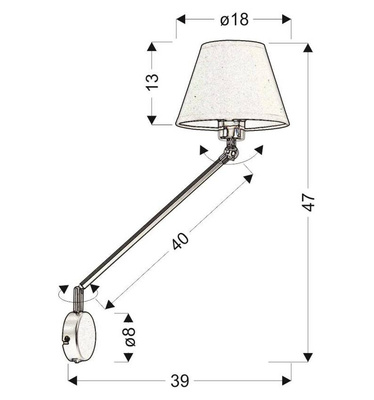 Black adjustable rotary wall lamp 1xE27 21-73891
