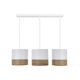 Bianco hanging lamp white 3x40w e27 lampshade white + walnut 33-17550