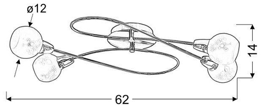 Ceiling lamp 4X40W E14 satin AVILA 98-10100