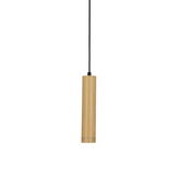 Lampa wisząca tuba Tubo czarna drewniana pojedyncza GU10 regulowana wysokość