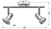 Plafoniera bandă 2X50W GU10 crom ARKON 92-59581
