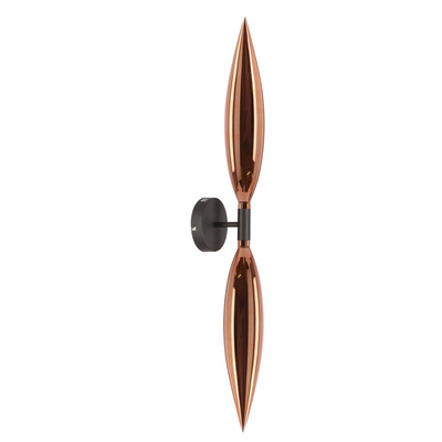 Nordic glass double wall light with copper shades for living room and bedroom
