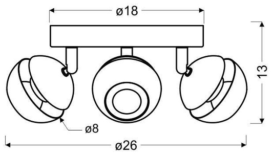 Boni plafonnier 3x3w gu10 led noir