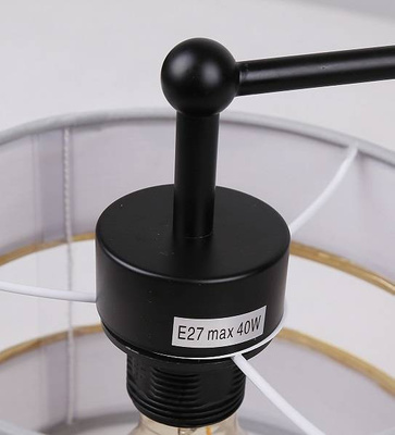 Plafoniera neagra 3xE27 alb + abajur auriu Andy 33-00514