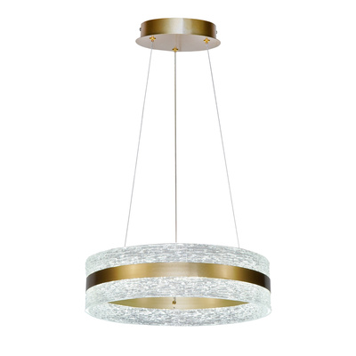 CASTILLO 40 lampa wisząca złoty 24W LED 3000, 4500, 6500K kryształki bezbarwne