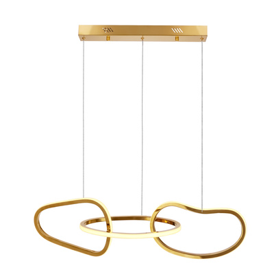 Pendant lamp ANNELI elegant gold irregular form 125 cm designer LED 3000K lamp for living room and dining room