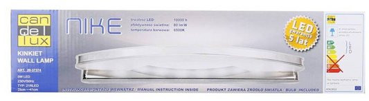 Aplică baie crom alb rece LED 5W 41cm Nike Candellux 20-37374