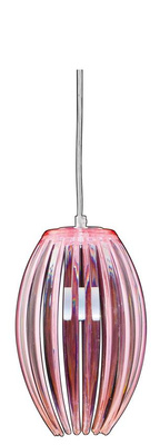 Lampa wisząca Abuko pojedyncza różowa z kloszem do sypialni E27
