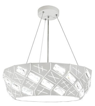 Hängelampe LED weiß rund mit Kristallen 24W Glance Candellux 31-64851