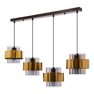 Spie hanging black brass e27 colorless lampshade
