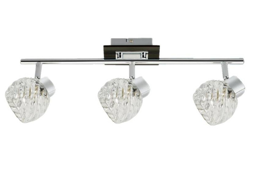 Lampa sufitowa spot listwa 3xG9 chrom+wenge klosz szklany 93-04604