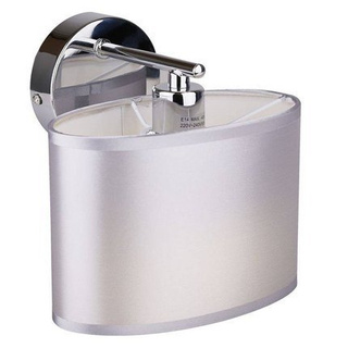 Mirror chrome wall lamp oval fabric lampshade Ban Candellux 21-70791