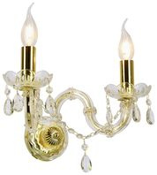 Double gold wall sconce with crystals Maria Teresa Candellux 22-94592
