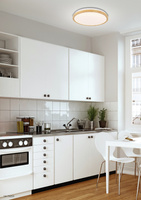 Plafonnier LED blanc + bois 24W 4000K Lampe Gandava Candellux 14-75253