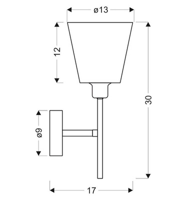 Aplic cromat cu abajur din stofa conica E14 Vox Candellux 21-70616