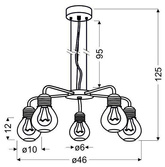 Lampa suspendata abajur din sarma cromata 5x60W reglabila 35-58669