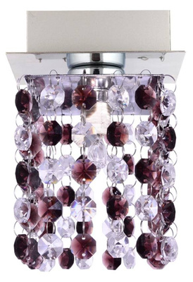 Plafonnier chrome / cristaux bordeaux G9 Classic 91-97043