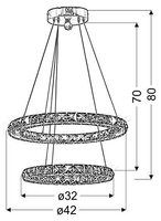 Lords Candellux 31-32515 LED hanging ceiling lamp 2 circles with crystals