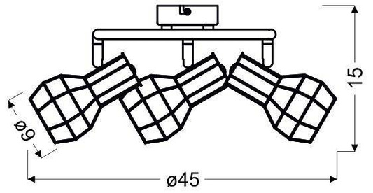 Lampa sufitowa spirala biała druciany klosz 3x40W Sancho Candellux 98-61768