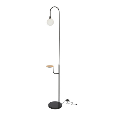 Lampa podłogowa czarna półka 173cm Vanity 51-00057