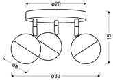LED ceiling lamp 3x3W RGB PARTY 98-67784 CHROM
